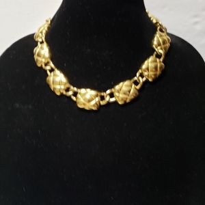RARE! Vintage 80's ANN KLEIN "Quilted" Chocker Necklace